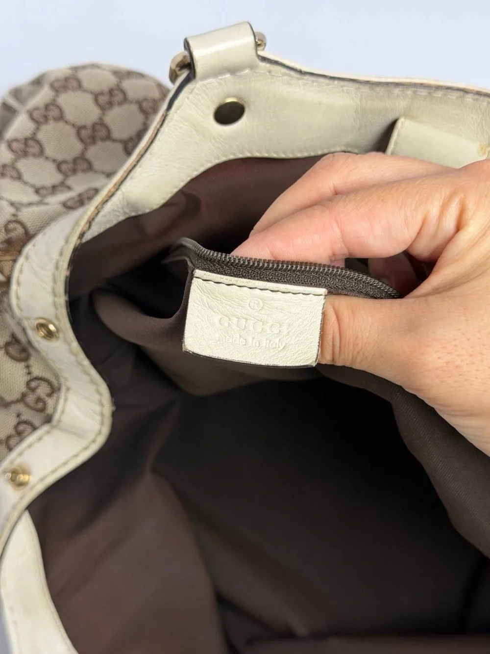 Gucci GG Sukey Monogram Canvas/Leather Tote Bag - Picture 14 of 16